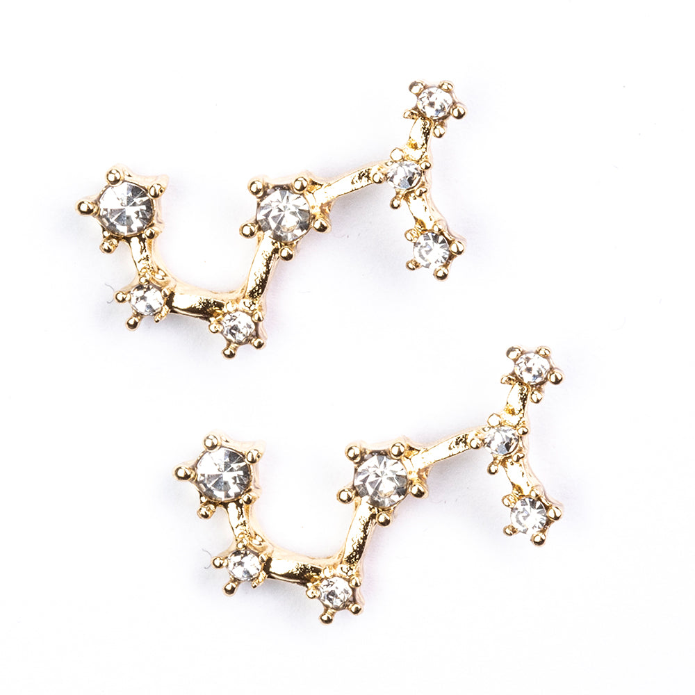 Štír Pozlacené Slitinové Náušnice s Bílým Emporia® Křišťálem