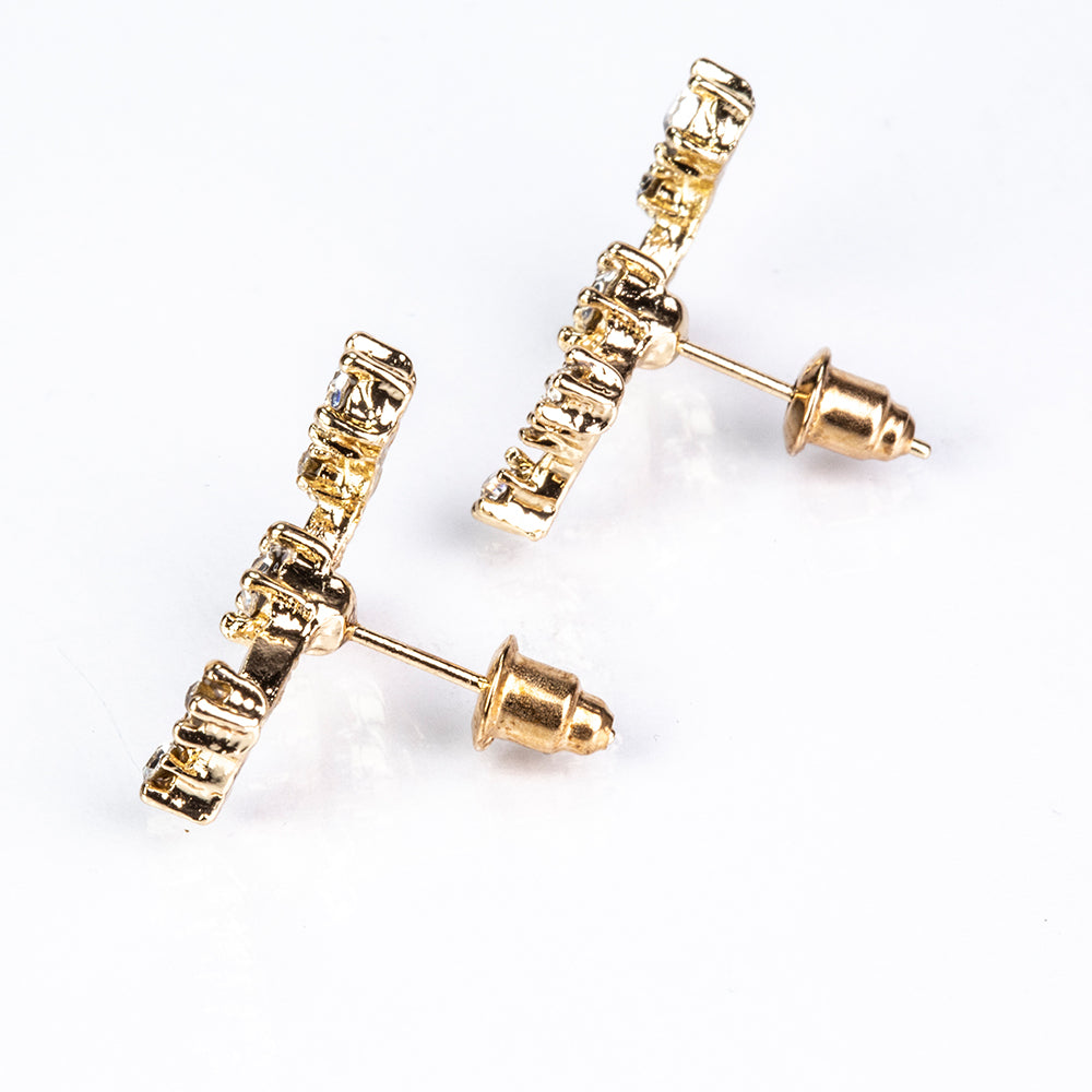 Štír Pozlacené Slitinové Náušnice s Bílým Emporia® Křišťálem 5 