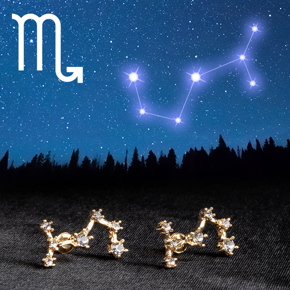 Štír Pozlacené Slitinové Náušnice s Bílým Emporia® Křišťálem 1 