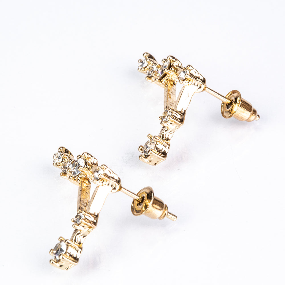 Váha Pozlacené Slitinové Náušnice s Bílým Emporia® Křišťálem