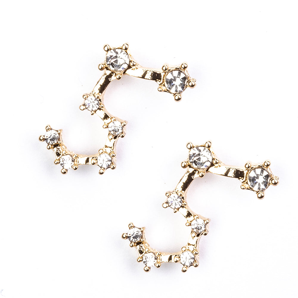 Lev Pozlacené Slitinové Náušnice s Bílým Emporia® Křišťálem