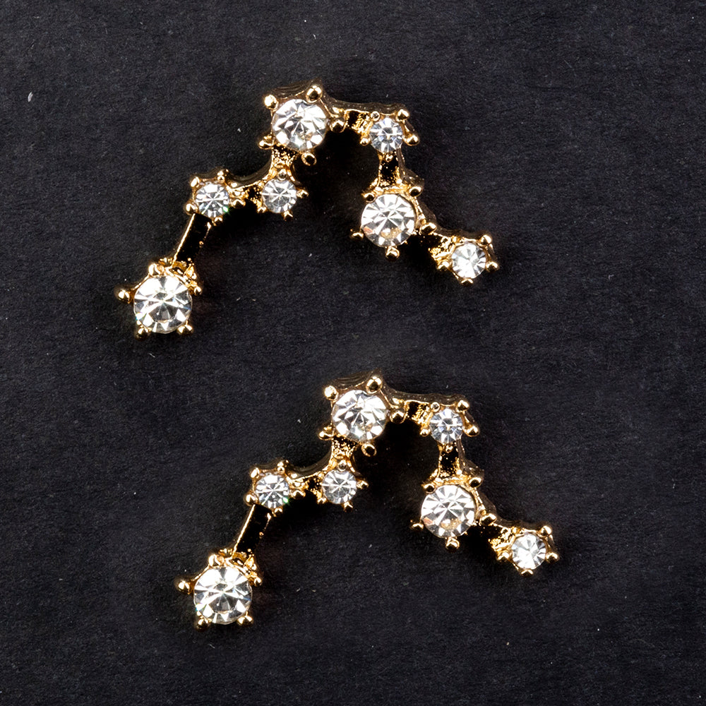 Ryby Pozlacené Slitinové Náušnice s Bílým Emporia® Křišťálem 2 