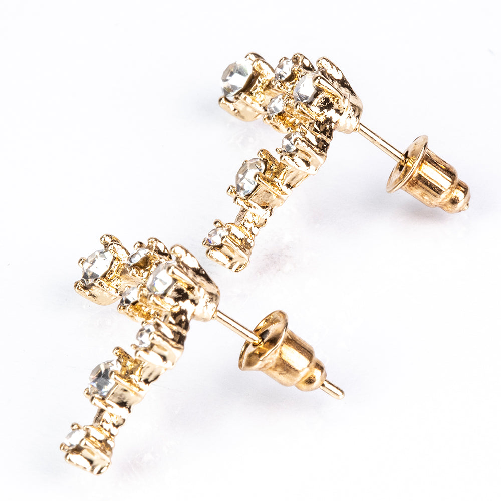 Ryby Pozlacené Slitinové Náušnice s Bílým Emporia® Křišťálem 5 