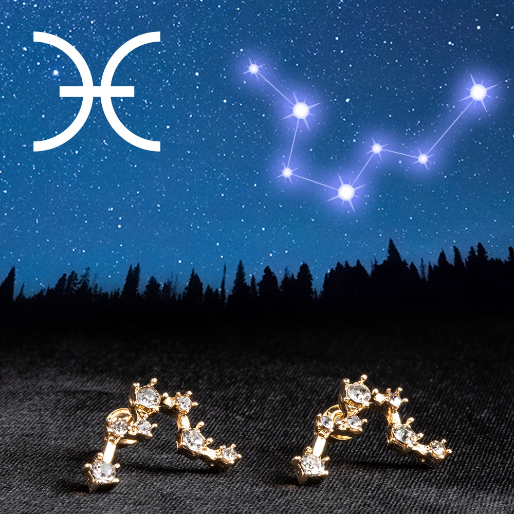 Ryby Pozlacené Slitinové Náušnice s Bílým Emporia® Křišťálem 1 