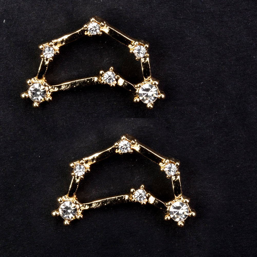 Kozoroh Pozlacené Slitinové Náušnice s Bílým Emporia® Křišťálem 2 