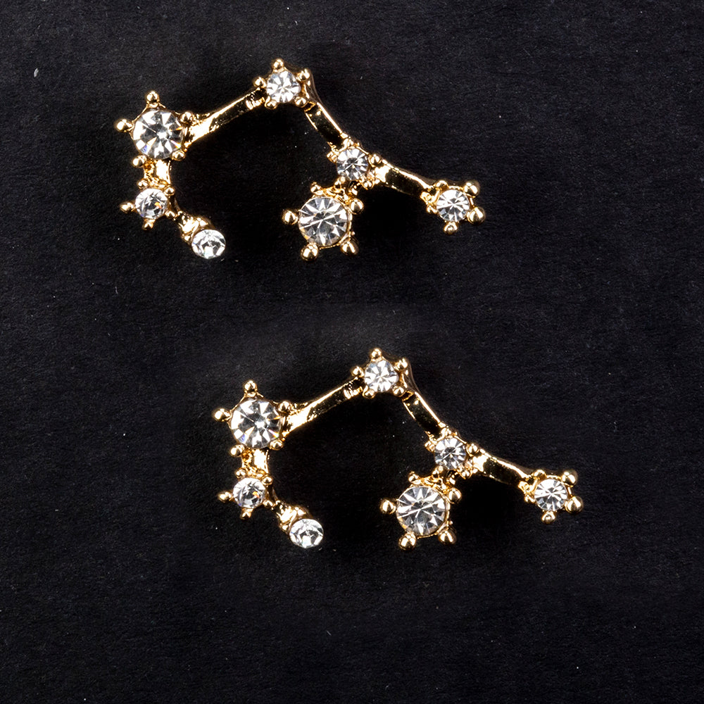 Střelec Pozlacené Slitinové Náušnice s Bílým Emporia® Křišťálem 2 