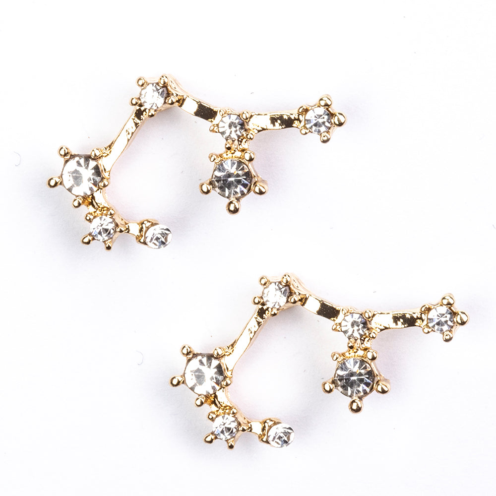 Střelec Pozlacené Slitinové Náušnice s Bílým Emporia® Křišťálem 3 