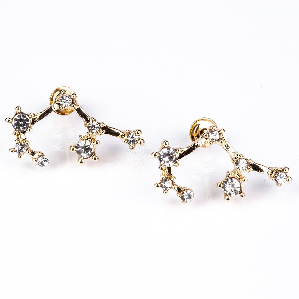 Střelec Pozlacené Slitinové Náušnice s Bílým Emporia® Křišťálem 4 