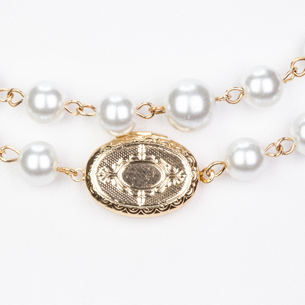 Pozlacená slitina - Náhrdelník se Skleněná Perla přibližná hmotnost: 53.33 gramů 5 
