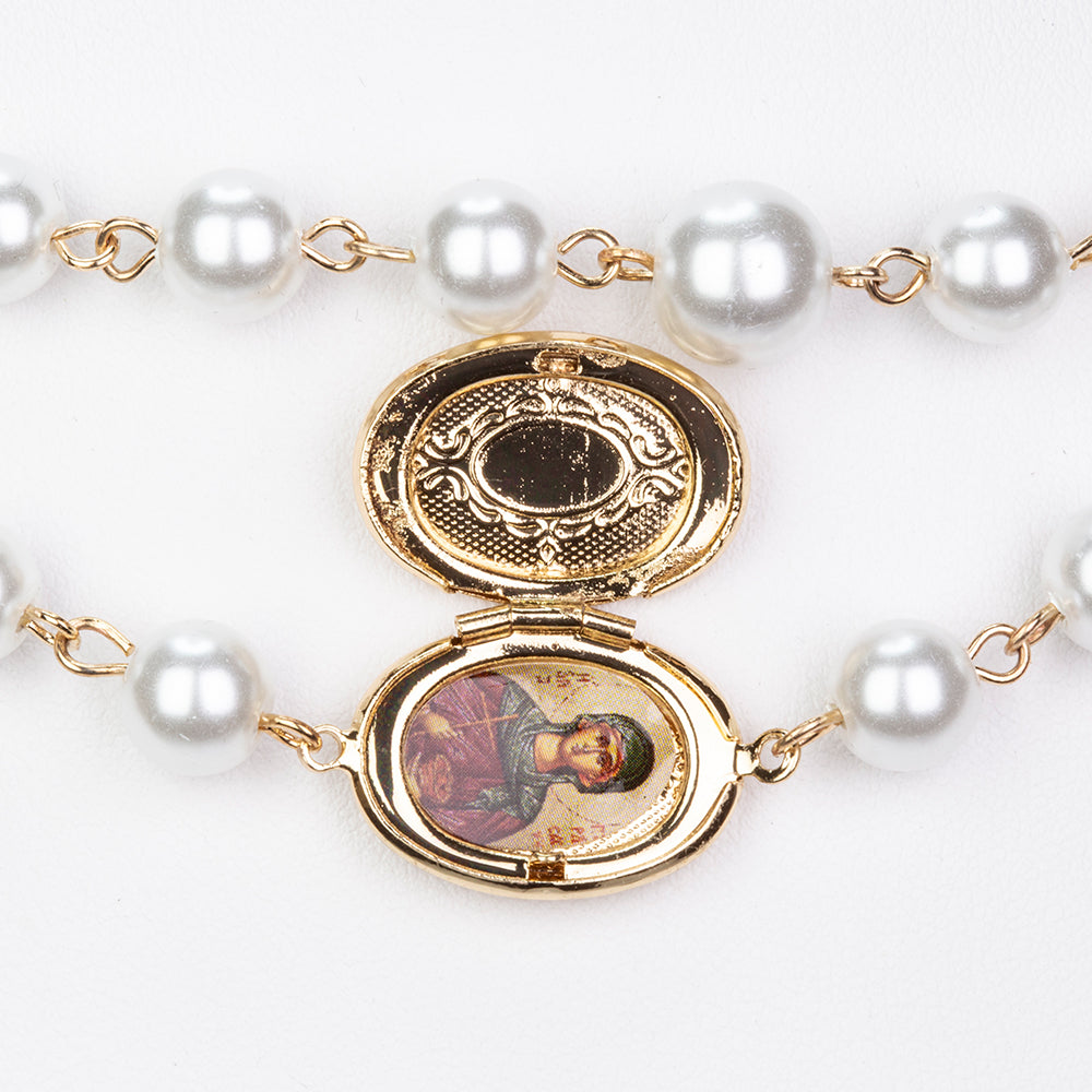 Pozlacená slitina - Náhrdelník se Skleněná Perla přibližná hmotnost: 53.33 gramů 6 