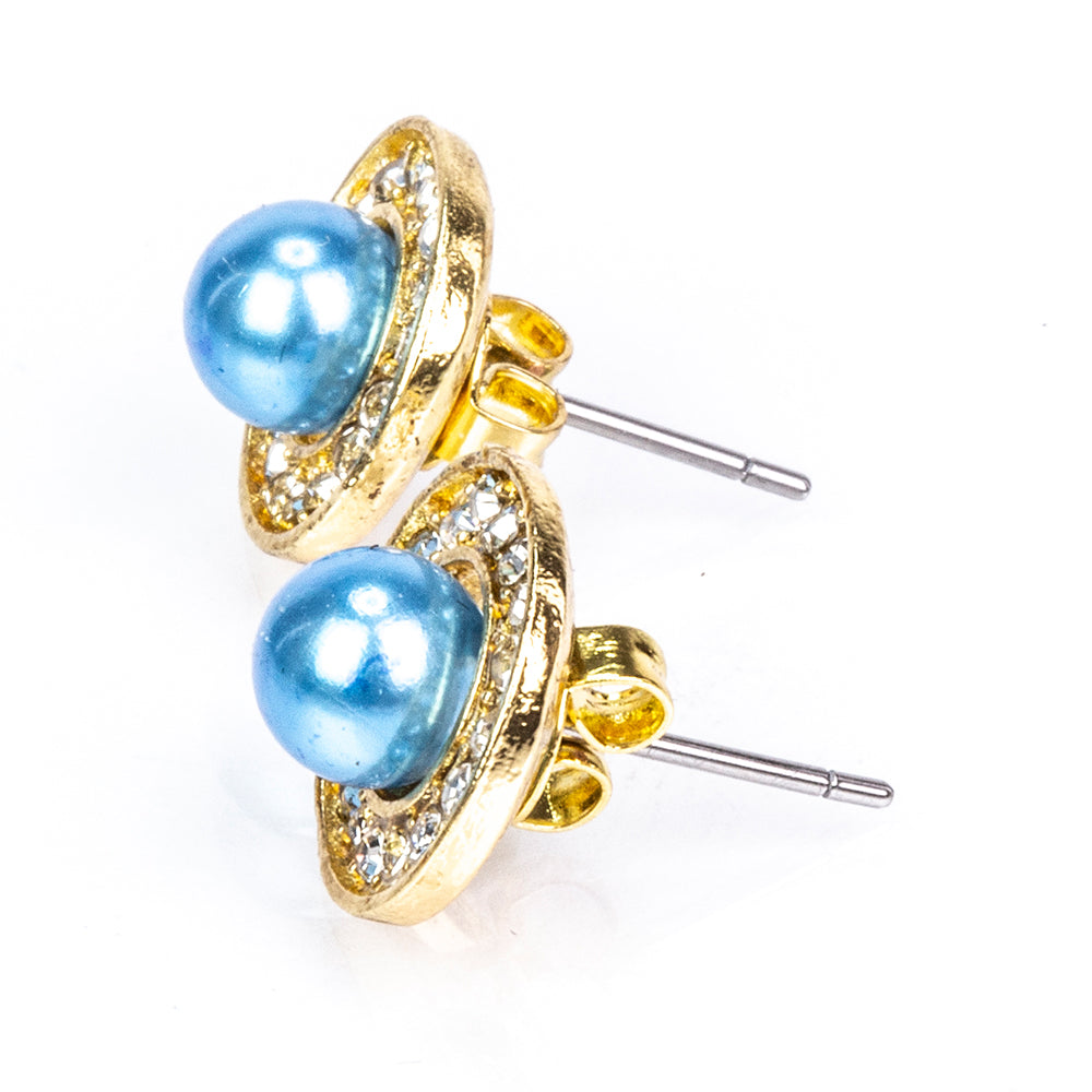 Pozlacená slitina - Sada s Bílou Sladkovodní Perlou a Bílým Emporia® Křišťálem - Karátové číslo: 3.41. přibližná hmotnost: 10 gramů ( Náhrdelník+Náušnice+Přívěsek ) 14 