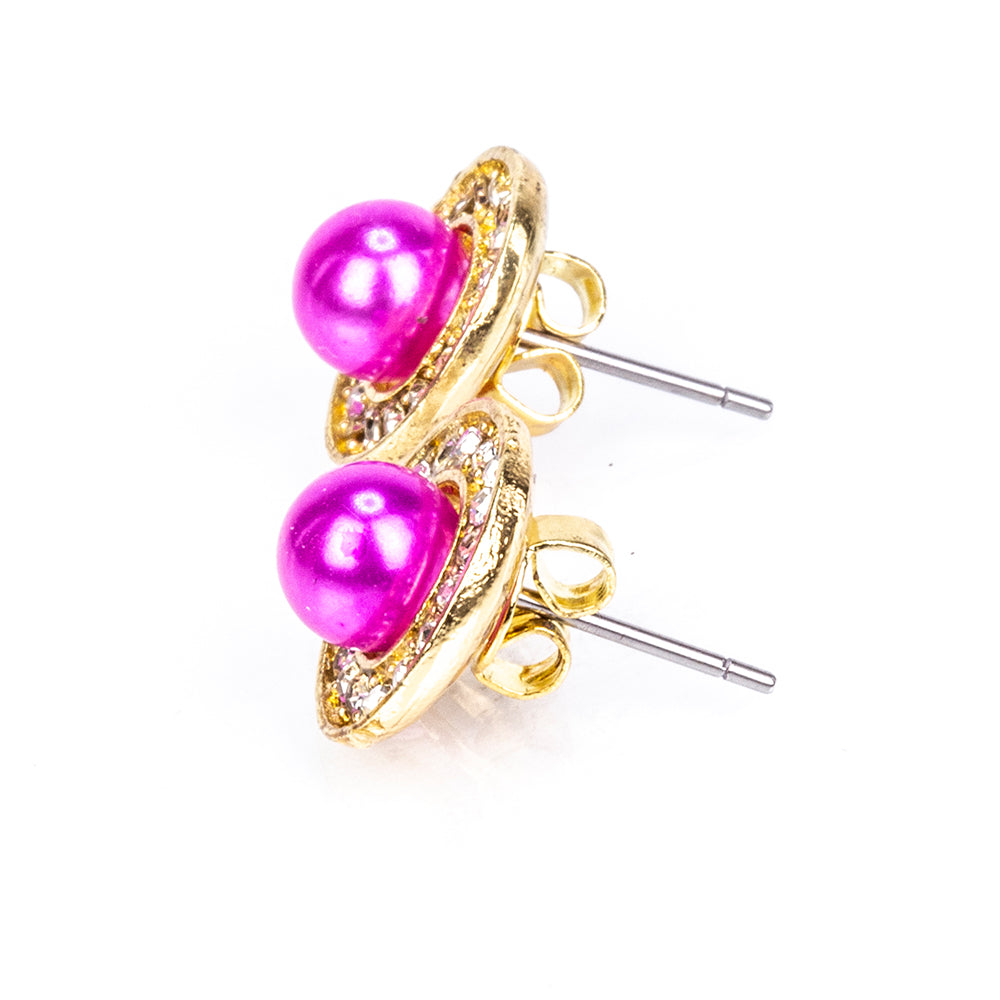 Pozlacená slitina - Sada s Bílou Sladkovodní Perlou a Bílým Emporia® Křišťálem - Karátové číslo: 3.41. přibližná hmotnost: 10 gramů ( Náhrdelník+Náušnice+Přívěsek ) 17 