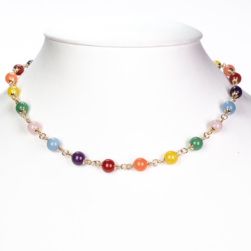 Pozlacená slitina - Sada s Červeným Achátem a Ametystem - Karátové číslo: 200. přibližná hmotnost: 80 gramů ( Náhrdelník+Náušnice+Náramek )