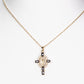 Kříž Pozlacený Slitinový Náhrdelník se Safírem a Bílým Emporia® Křišťálem ( Náhrdelník+Přívěsek )