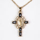 Kříž Pozlacený Slitinový Náhrdelník se Safírem a Bílým Emporia® Křišťálem ( Náhrdelník+Přívěsek )