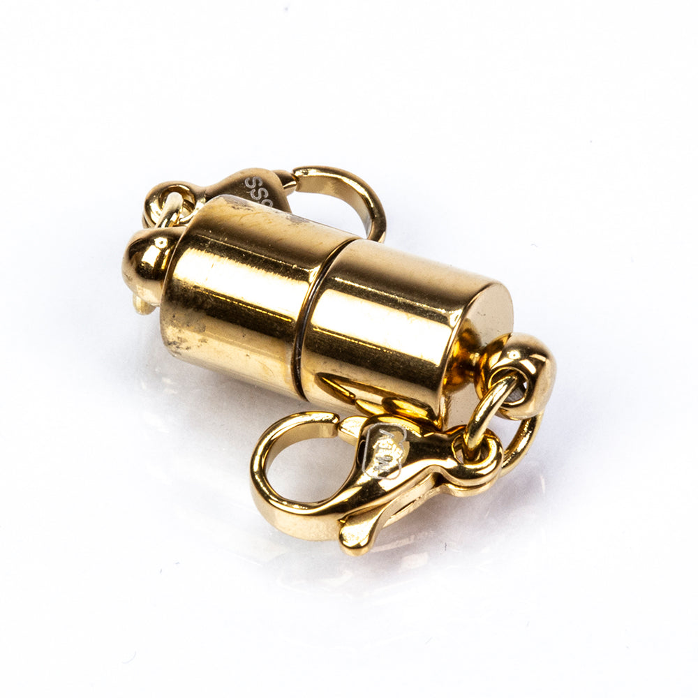 Stříbrný magnetický zámek pozlacený žlutým zlatem