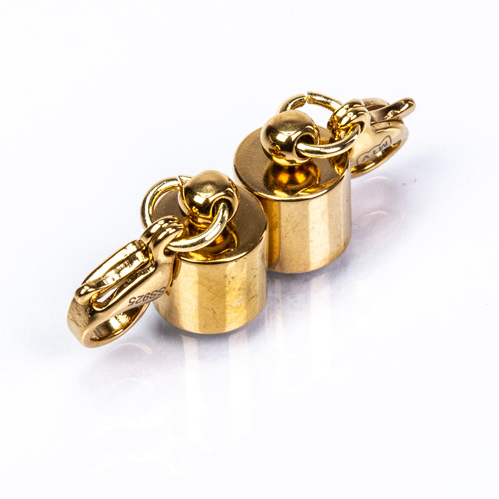 Stříbrný magnetický zámek pozlacený žlutým zlatem