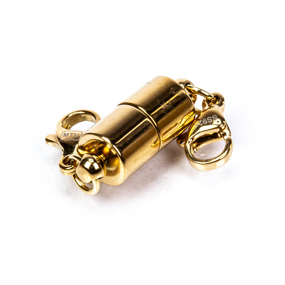 Stříbrný magnetický zámek pozlacený žlutým zlatem