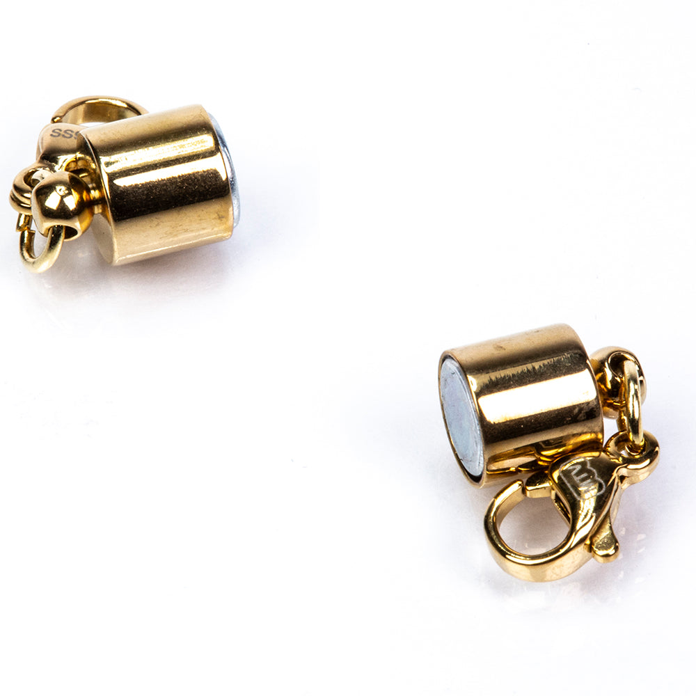 Stříbrný magnetický zámek pozlacený žlutým zlatem