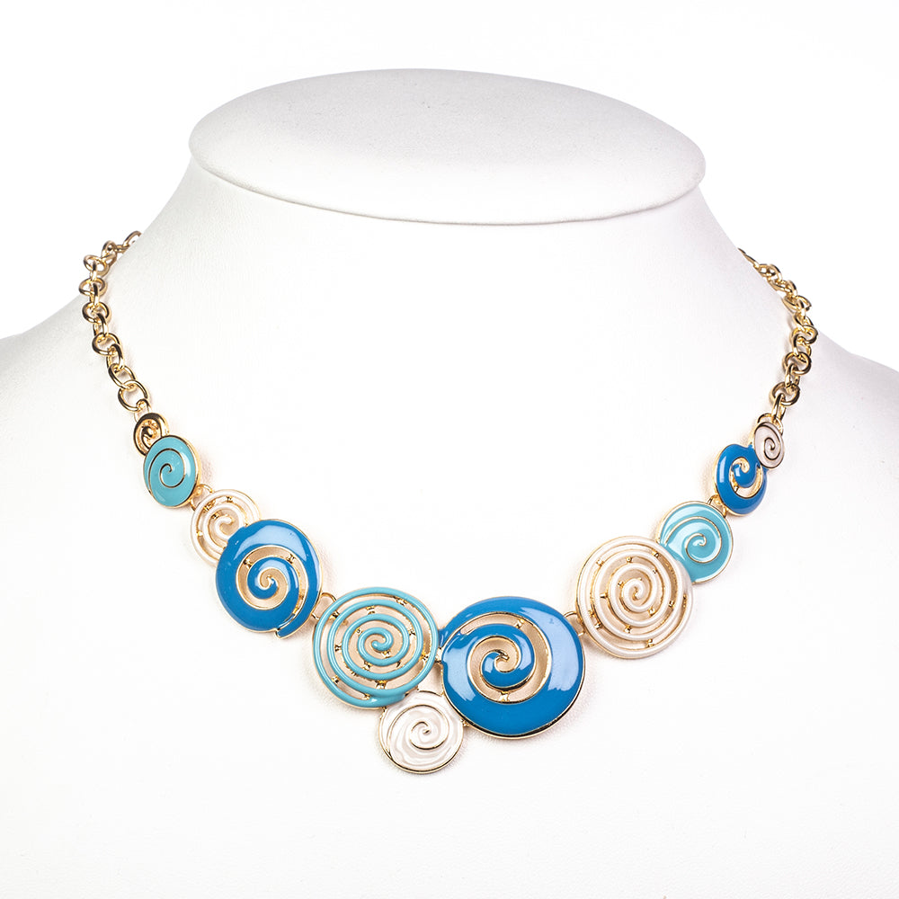 Pozlacená slitina - Sada se Smaltem přibližná hmotnost: 35.29 gramů ( Náhrdelník+Náušnice ) 5 