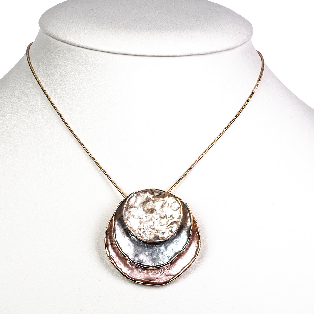 Pozlacená slitina - Sada se Smaltem přibližná hmotnost: 28.85 gramů ( Náhrdelník+Náušnice+Přívěsek )