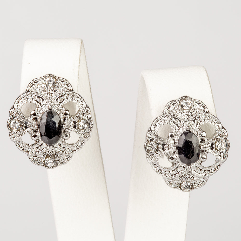 Pozlacená slitina - Sada se Safírem a Bílým Emporia® Křišťálem - Karátové číslo: 2.47. přibližná hmotnost: 10 gramů ( Náhrdelník+Náušnice+Přívěsek )