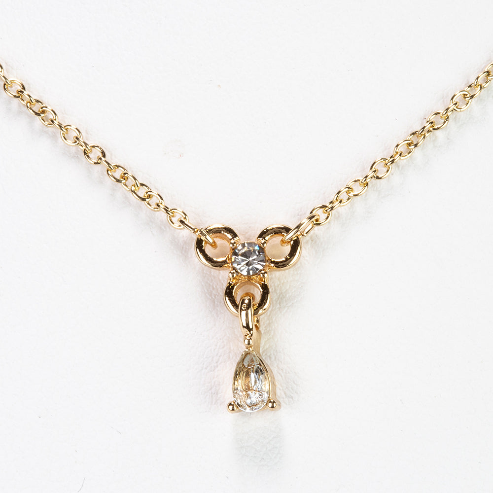 Pozlacený Slitinový Náhrdelník s Nebesky Modrým Topazem a Bílým Emporia® Křišťálem ( Náhrdelník+Přívěsek ) 1 