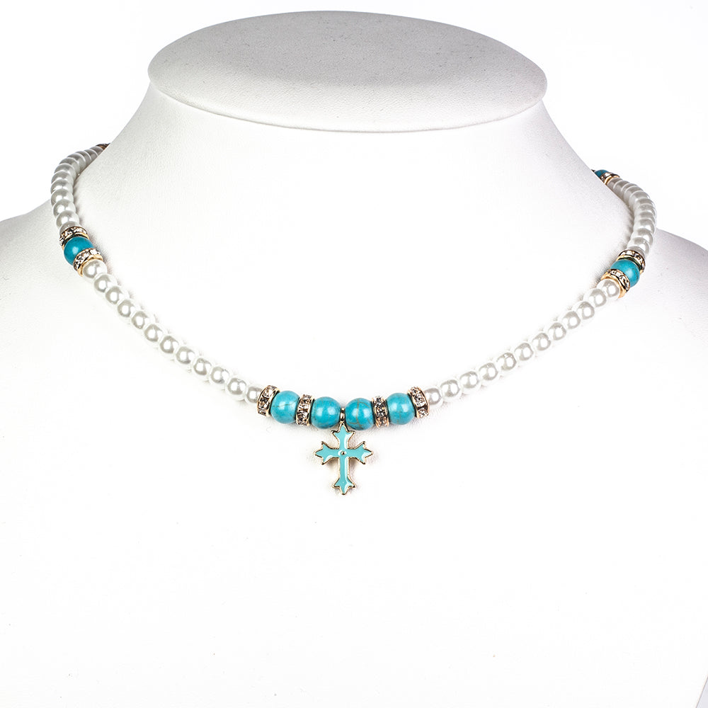 Korále Náhrdelník s Tyrkysem - Karátové číslo: 55.6. přibližná hmotnost: 26.25 gramů ( Náhrdelník+Přívěsek ) 1 