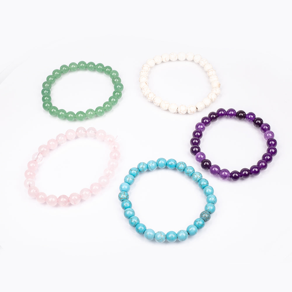 Sada 5 minerálních náramků 1 