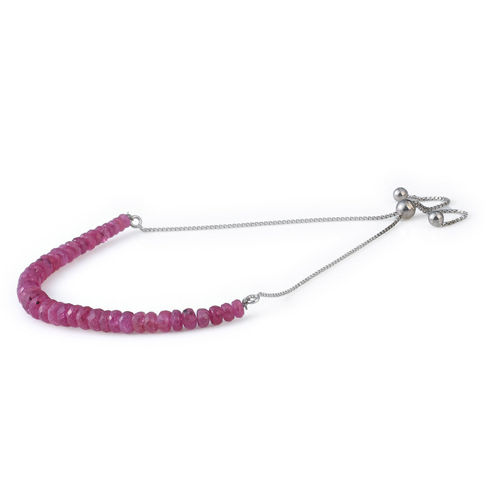 Stříbrný Náramek s Mozambickým Rubínem 2 