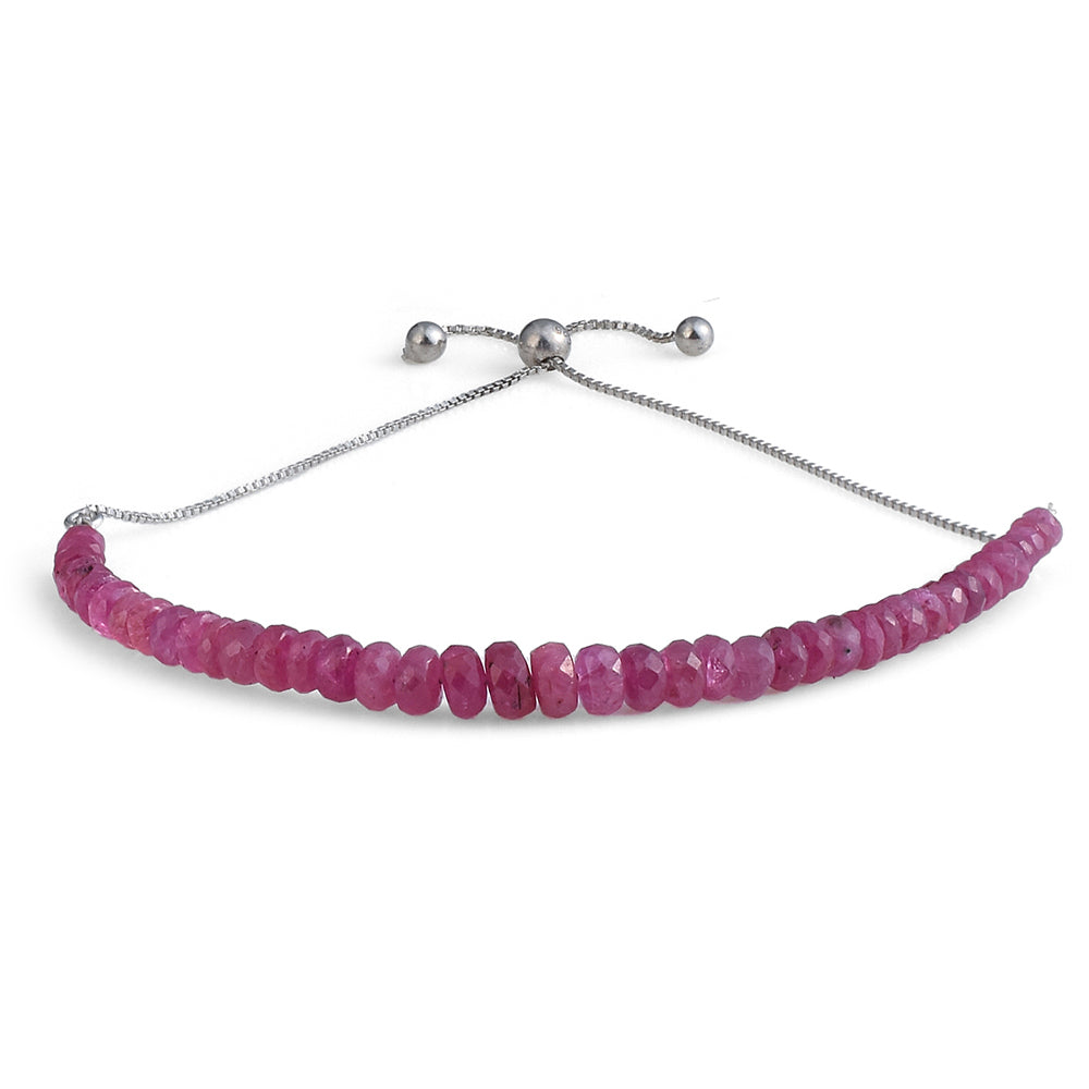 Stříbrný Náramek s Mozambickým Rubínem 1 