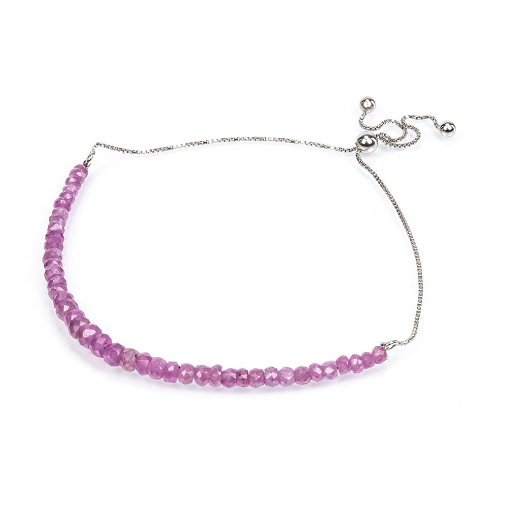 Stříbrný Náramek s Mozambickým Rubínem 4 