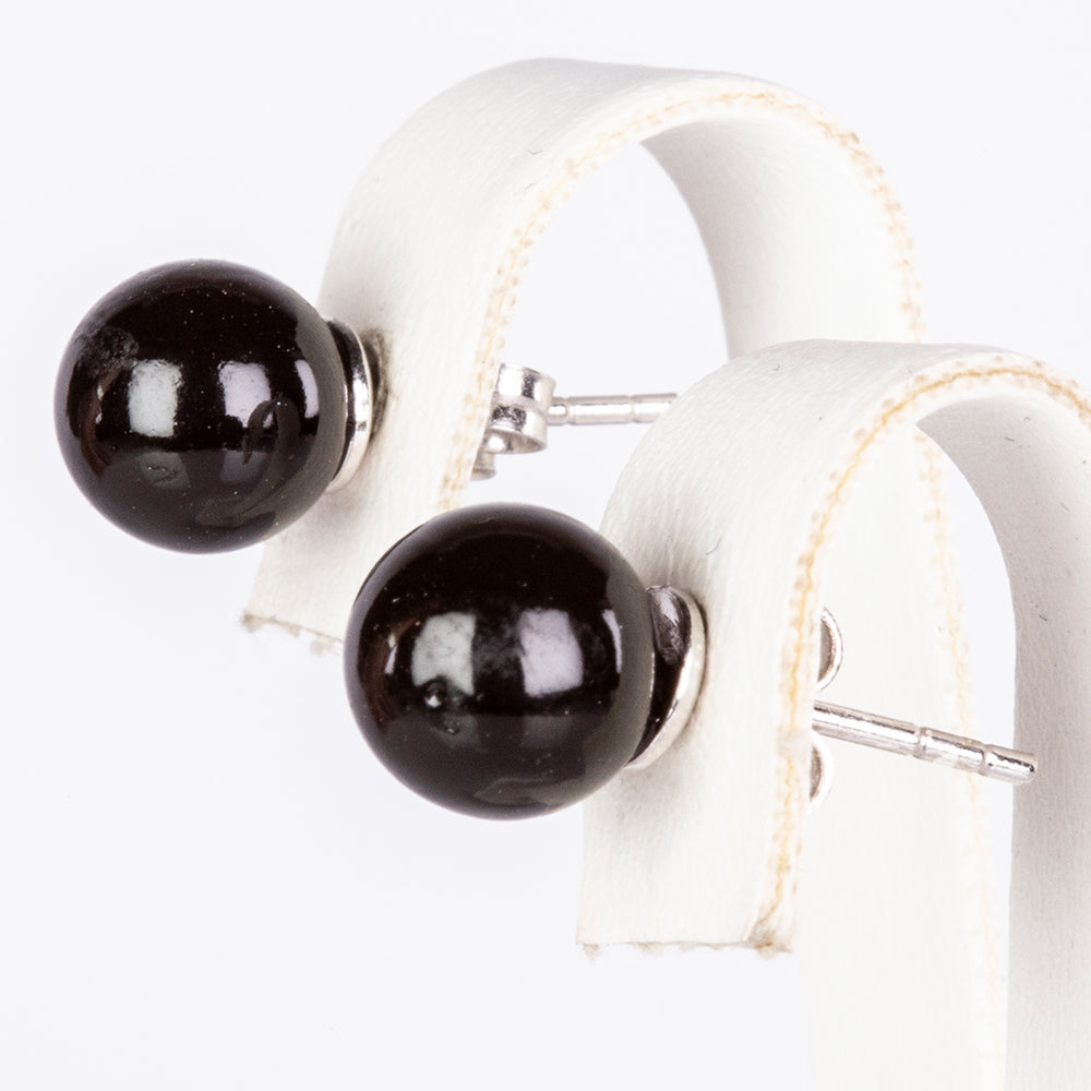 Stříbro 925/1000 - Sada s Černou Sladkovodní Perlou - Karátové číslo: 473.95. přibližná hmotnost: 95.45 gramů ( Náhrdelník+Náušnice+Náramek )