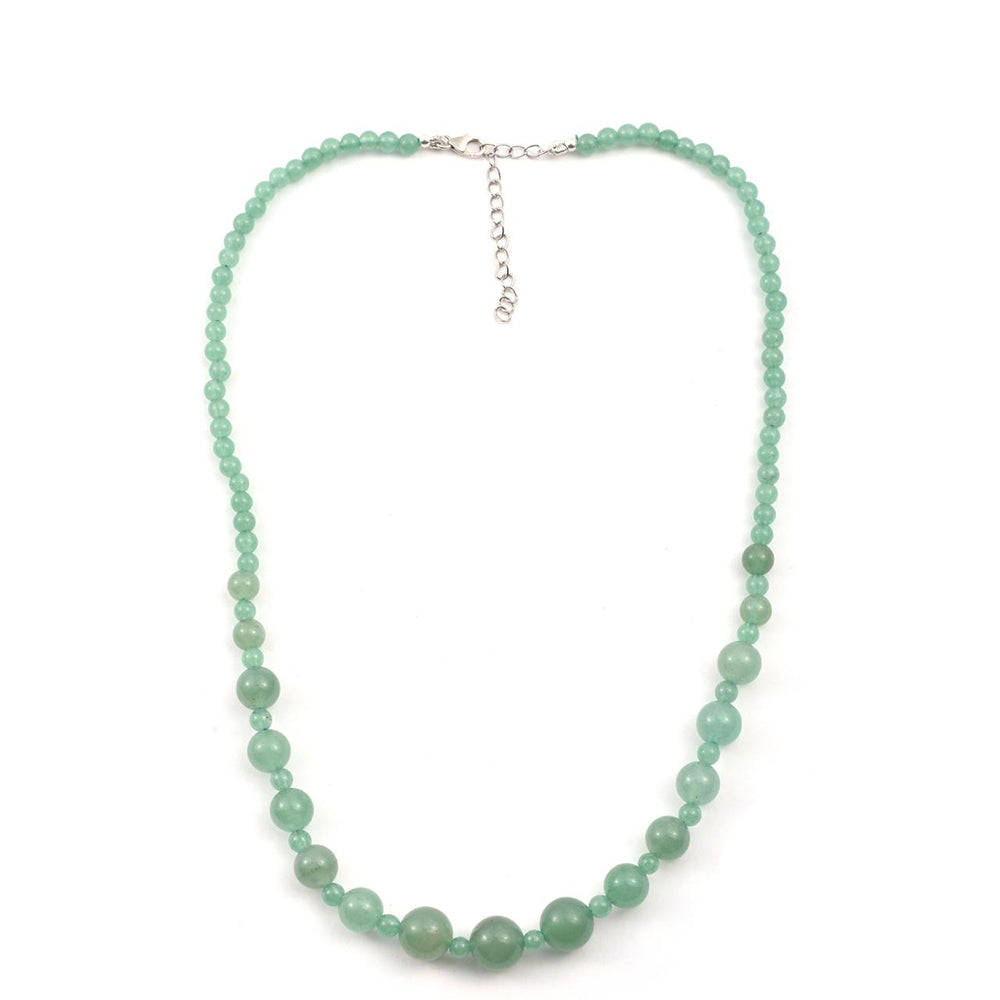 Stříbro 925/1000 - Náhrdelník se Zeleným Aventurínem - Karátové číslo: 108. přibližná hmotnost: 22.42 gramů 4 