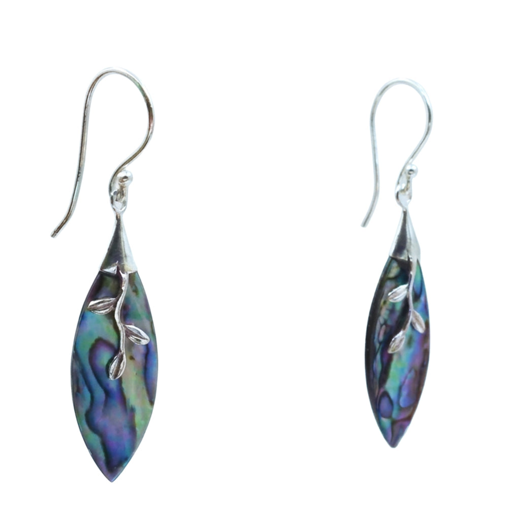 Stříbro 925/1000 - Náušnice s Mušlí Abalone - Karátové číslo: 1.15. přibližná hmotnost: 1.3 gramů 2 