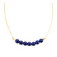 Pozlacené Stříbro 925/1000 - Náhrdelník s Lapisem Lazuli - Karátové číslo: 28. přibližná hmotnost: 7.44 gramů