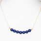 Pozlacené Stříbro 925/1000 - Náhrdelník s Lapisem Lazuli - Karátové číslo: 28. přibližná hmotnost: 7.44 gramů