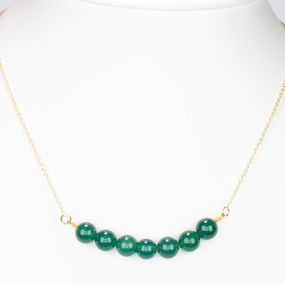 Pozlacené Stříbro 925/1000 - Náhrdelník se Zeleným Jadeitem - Karátové číslo: 26.05. přibližná hmotnost: 7.05 gramů 5 