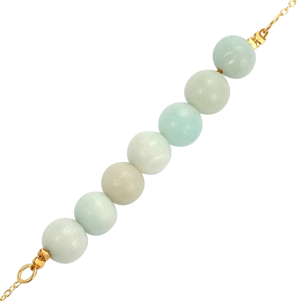 Pozlacené Stříbro 925/1000 - Náhrdelník s Amazonitem - Karátové číslo: 29.7. přibližná hmotnost: 7.78 gramů 3 