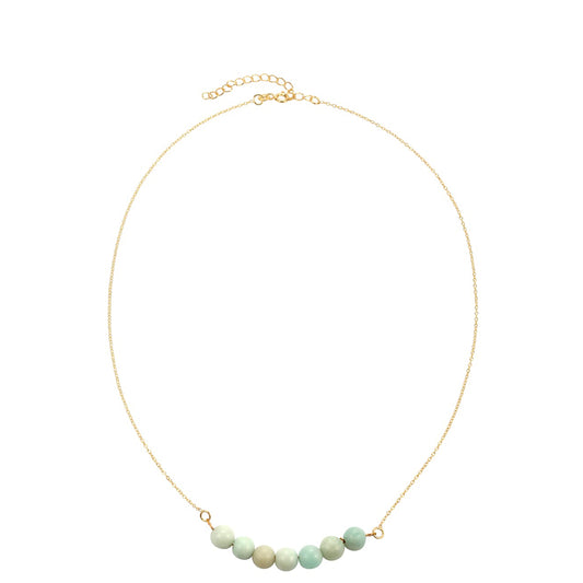 Pozlacené Stříbro 925/1000 - Náhrdelník s Amazonitem - Karátové číslo: 29.7. přibližná hmotnost: 7.78 gramů