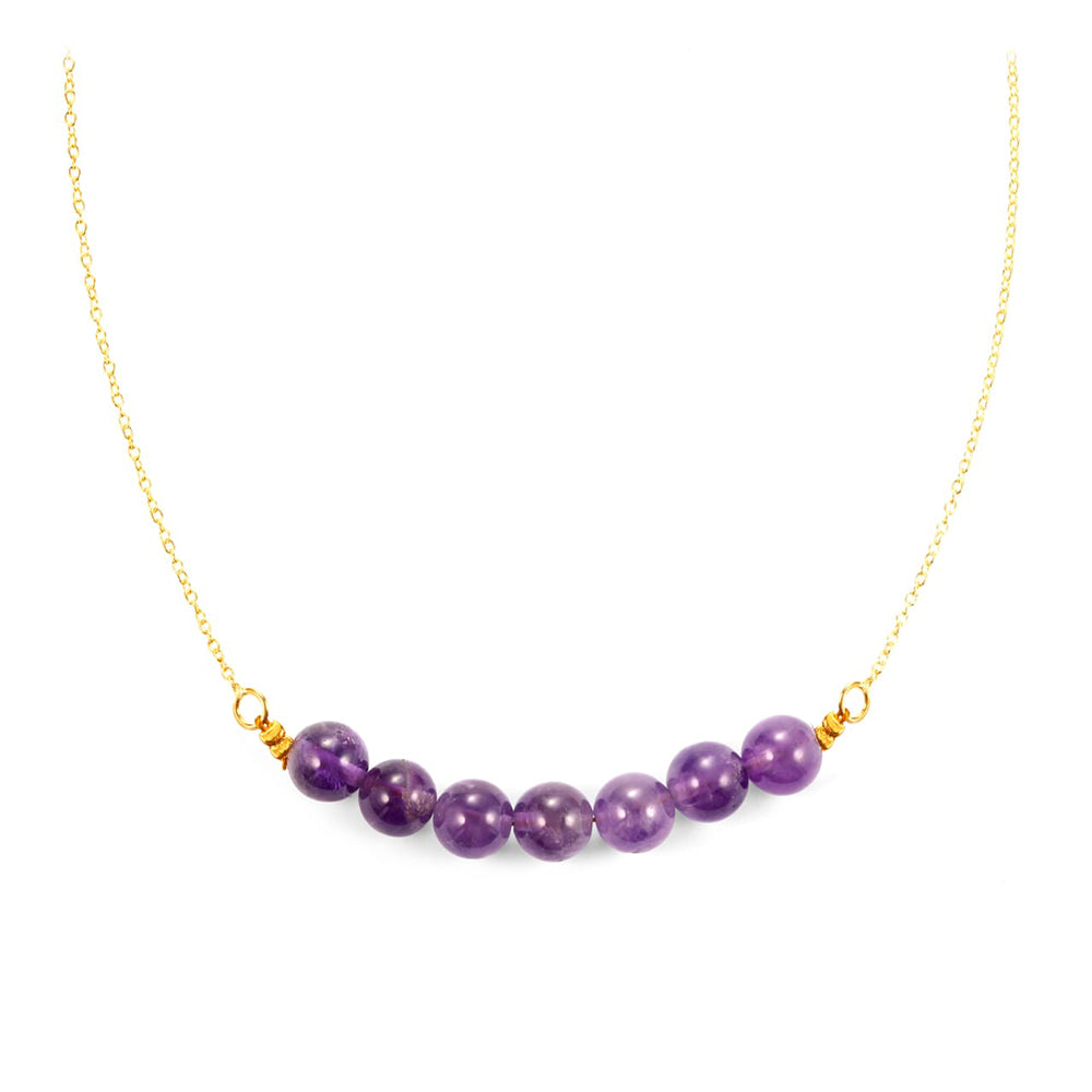 Pozlacené Stříbro 925/1000 - Náhrdelník s Brazilským Ametystem - Karátové číslo: 24.35. přibližná hmotnost: 6.71 gramů 2 