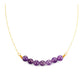 Pozlacené Stříbro 925/1000 - Náhrdelník s Brazilským Ametystem - Karátové číslo: 24.35. přibližná hmotnost: 6.71 gramů