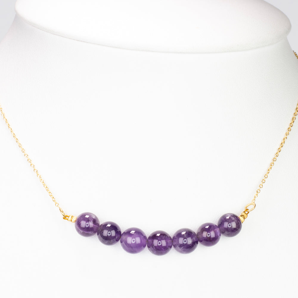 Pozlacené Stříbro 925/1000 - Náhrdelník s Brazilským Ametystem - Karátové číslo: 24.35. přibližná hmotnost: 6.71 gramů 5 