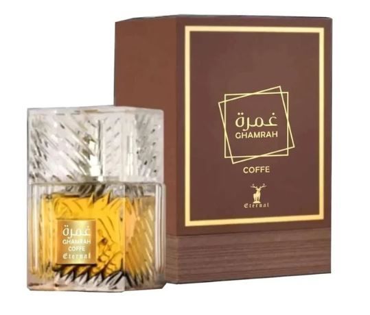 100 ml Eau de Perfume Oriental GHAMRAH COFFE (TOP: CINNAMON, CARDAMOM, GINGER; MIDDLE: PRALINE, COFFEE, WHITE FLOWERS; BASE: VANILLA, TONKA BEAN, BENZOIN, MUSK) 1 