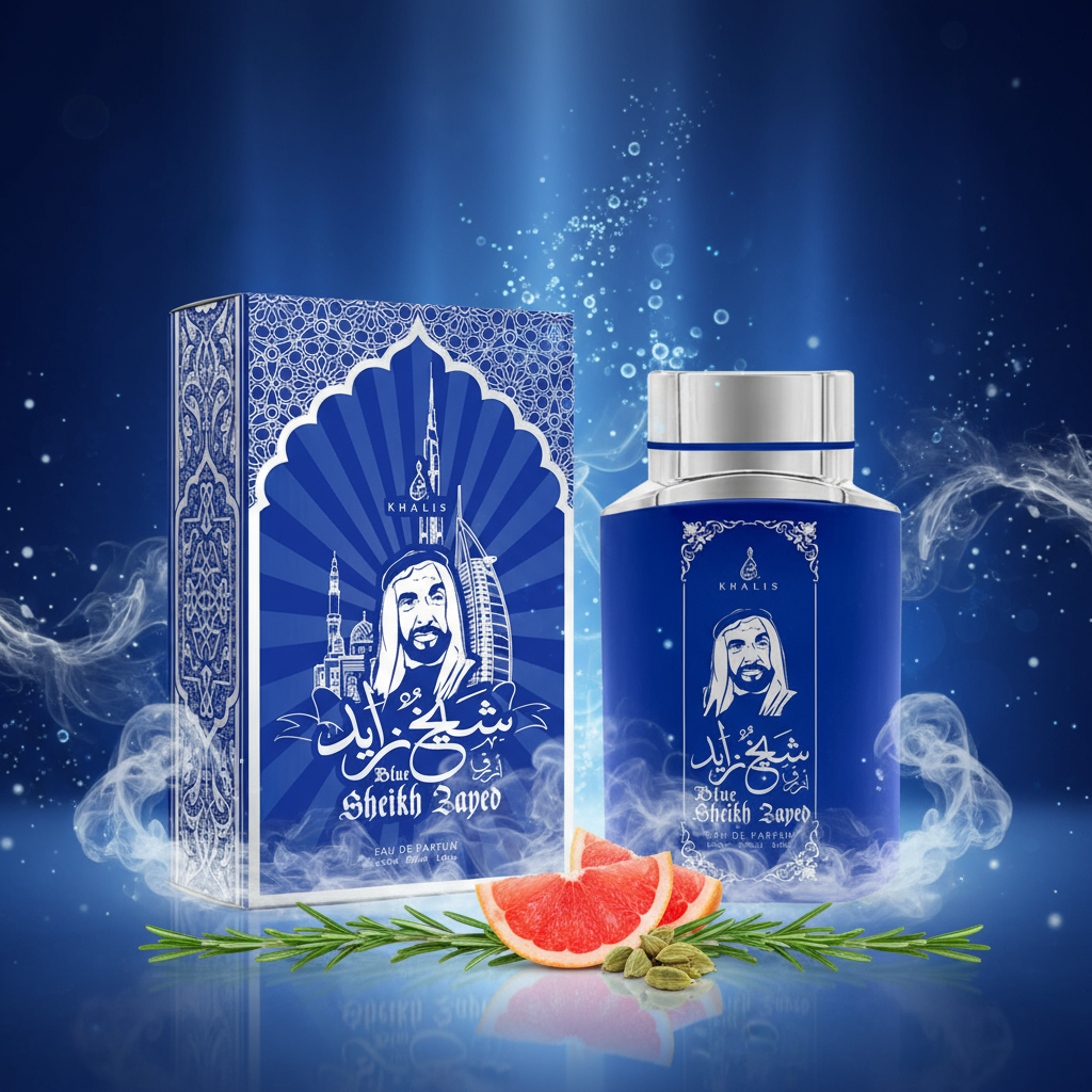 100 ml Eau de Perfume SHEIKH ZAYED BLUE Pižmová Oudová Vůně pro Muže