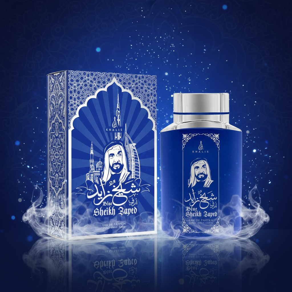 100 ml Eau de Perfume SHEIKH ZAYED BLUE Pižmová Oudová Vůně pro Muže 1 