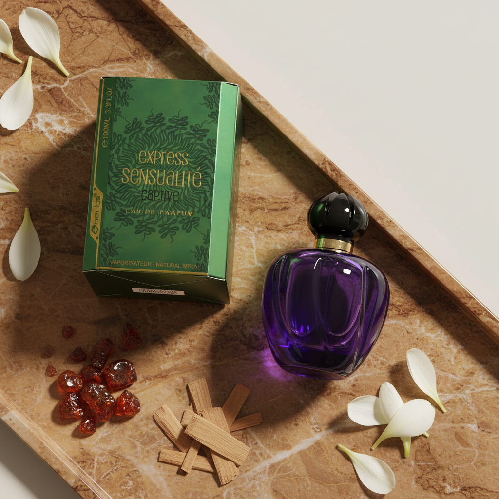 100 ml Eau de Parfume "EXPRESS SENSUALITE CAPTIVE" Ovocná Květinová Vůně pro Ženy, s 6% obsahem esenciálních olejů 5 