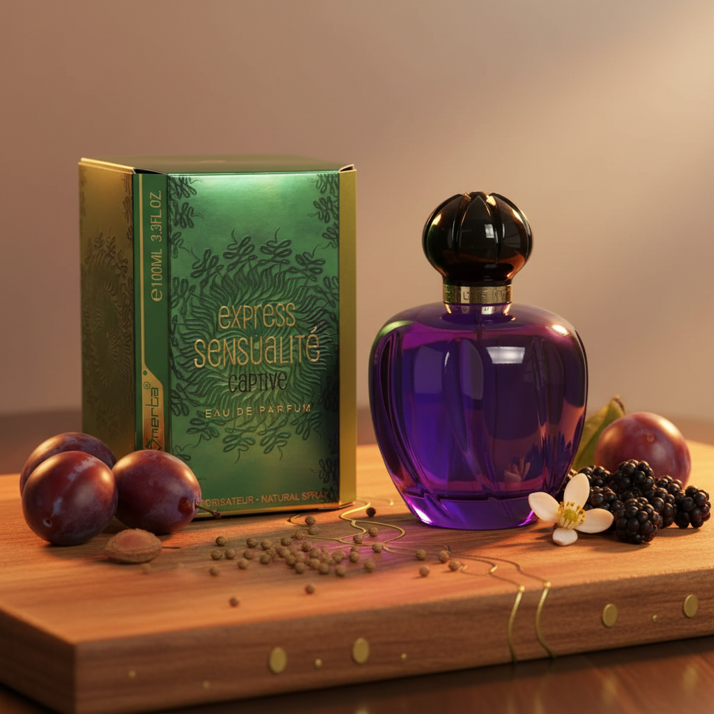 100 ml Eau de Parfume "EXPRESS SENSUALITE CAPTIVE" Ovocná Květinová Vůně pro Ženy, s 6% obsahem esenciálních olejů 1 
