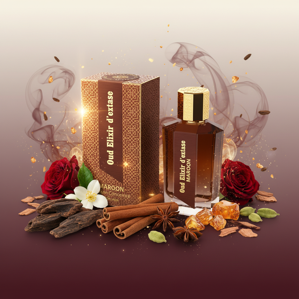 EDP 100ml "Oud Elixir D’extase Maroon" - orientálně-dřevitá vůně