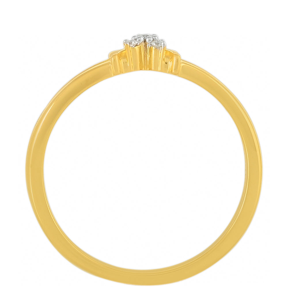 Pozlacené Stříbro 925/1000 - Prsten s Bílým Diamantem - Karátové číslo: 0.04. přibližná hmotnost: 1.74 gramů